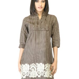 Folklore Women Brown Printed Kurta