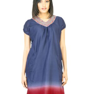 BIBA Women Solid Navy Blue Kurta