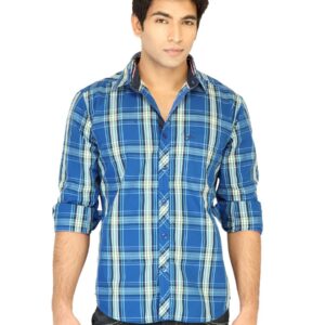 Highlander Men Check Blue Shirt