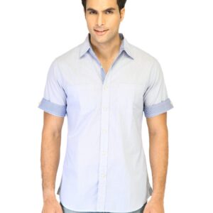 United Colors of Benetton Men Stripes Blue Shirts