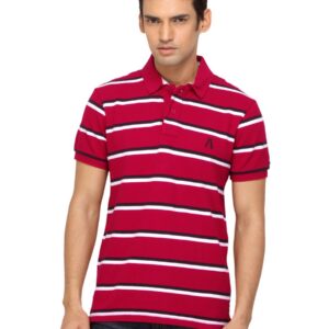Arrow Sport Men Striped Red Polo T-shirt