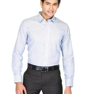 Mark Taylor Men Blue Striped Shirts