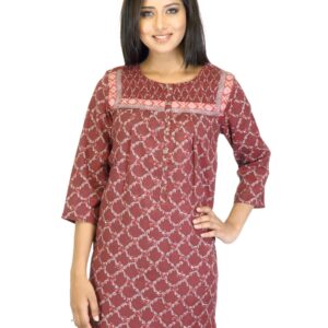 W Women Maroon Printed Tunic