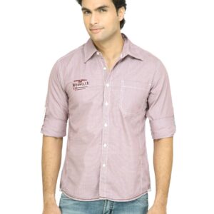 Wrangler Men Check Maroon Shirt