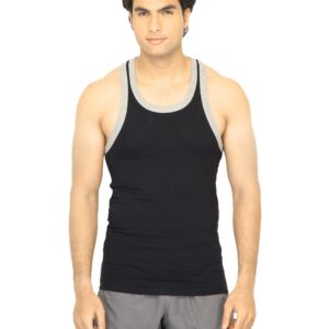 Undercolors of Benetton Men Racer Black Innerwear Vest