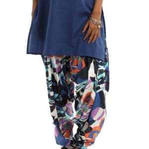 Shree Women Navy Blue & Lavender Patiala