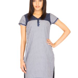 Vishudh Women Pigment Print Navy Blue Kurtas