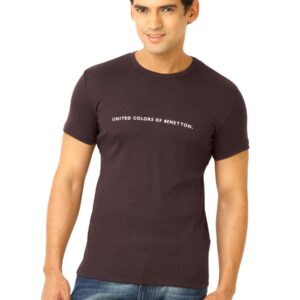 United Colors of Benetton Men Solid Purple Tshirts