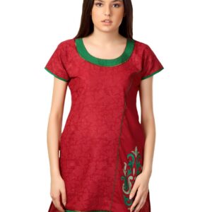 Span Women Floral Printed Red Kurta