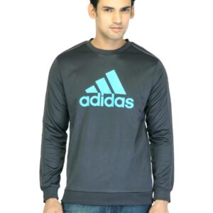 ADIDAS Men Grey Printed Sweatshirt