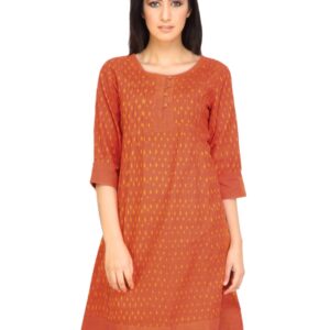 Mother Earth Women Printed Orange Kurtas