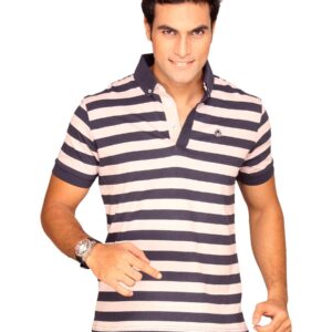 UCB Men's Striper Basic Navy Pink T-shirt