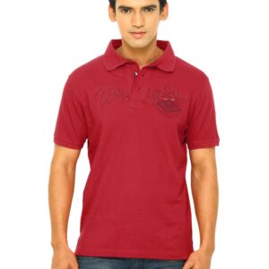 Wrangler Men Rope Embro Polo Red T-Shirt