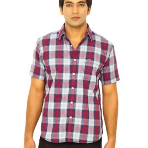 Wrangler Men Rodeo 47 Tab Pkt Red Shirts