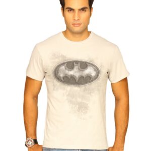 Batman Men's Denim Patch Light Grey T-shirt