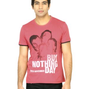 United Colors of Benetton Men Printed Pink TShirt