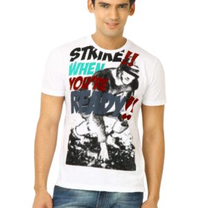 United Colors of Benetton Men Printed White Tshirts
