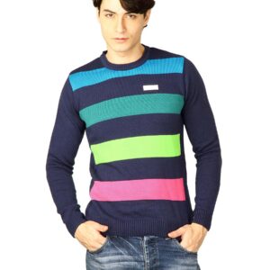 ADIDAS Men Frnt Str Navy Blue Sweaters