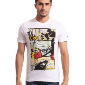 ADIDAS Men Comic White T-shirt