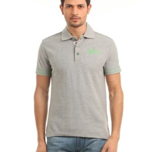 Puma Men Grey Honeycomb Polo T-shirt