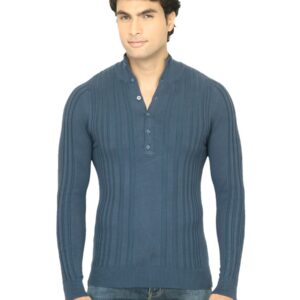 United Colors of Benetton Men Solid Blue Sweater
