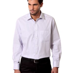 Peter England Men Striped White Formal Shirt