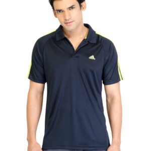 ADIDAS Men Navy Blue Polo TShirts
