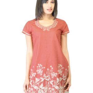 Folklore Women Orange Printed Kurta