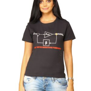 Myntra Women's I Only Give Negative Feedback Black T-shirt