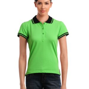 Femella Women Green Polo T-Shirt