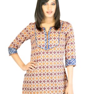 Aurelia Women Orange Printed Kurti