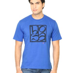 Urban Yoga Men Printed Blue Tshirt