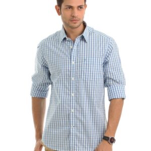 Indian Terrain Men Blue Check Shirt