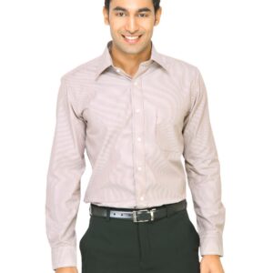 Mark Taylor Men Brown & White Striped Shirt