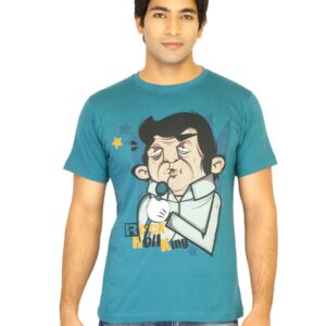 Inkfruit Men Printed Blue Tshirts