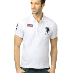 U.S. Polo Assn. Men Solid White Tshirt