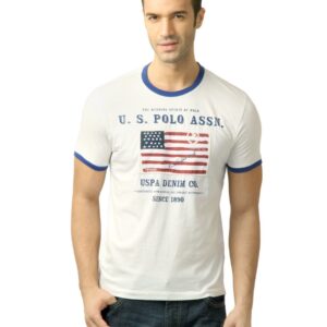 U.S. Polo Assn. Men Printed Ivory Tshirt