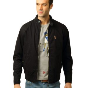 U.S. Polo Assn. Men Solid Black Jacket