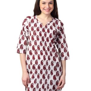 Alma Women White Printed Kurta