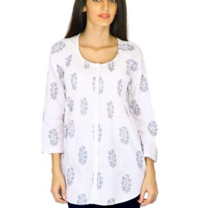 W Women Printed White Kurtis