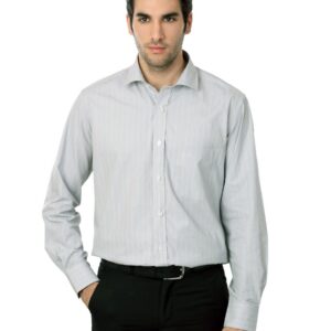 Indigo Nation Men Grey Striped Shirt