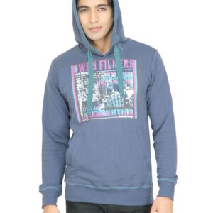 United Colors of Benetton Men Printed Blue Sweatshirt