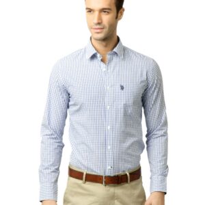 U.S. Polo Assn. Men Checks Blue Shirt