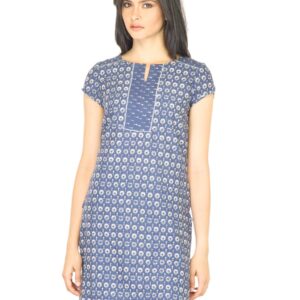 W Women Small Flower Pattern Blue Kurta