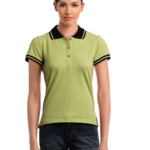 Femella Women Green Polo T-Shirt