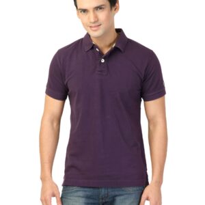 Basics Men Solid Purple Tshirts