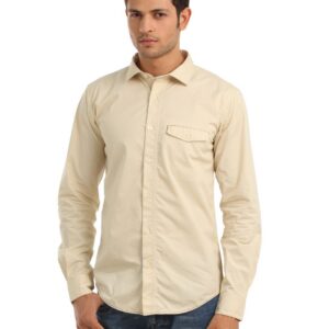 Basics Men Beige Shirt