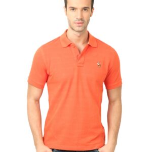 U.S. Polo Assn. Men Solid Orange Tshirt