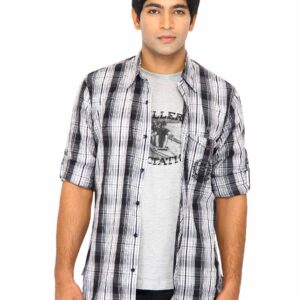 Scullers Men Check Black Shirts