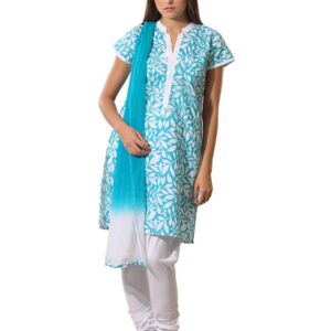 Aneri Women Blue & White Printed Salwar Suit